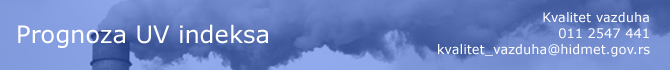 Prognoza UV indeksa - Republički hidrometeorološki zavod Srbije